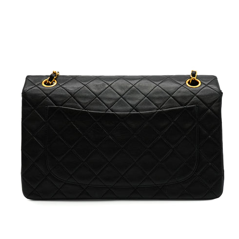 VINTEGE CHANEL MATELASSE CHAIN SHOULDER BAG BLACK LAMB SKIN GOLD HARDWARE 90340501