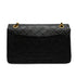 VINTEGE CHANEL MATELASSE CHAIN SHOULDER BAG BLACK LAMB SKIN GOLD HARDWARE 90340501