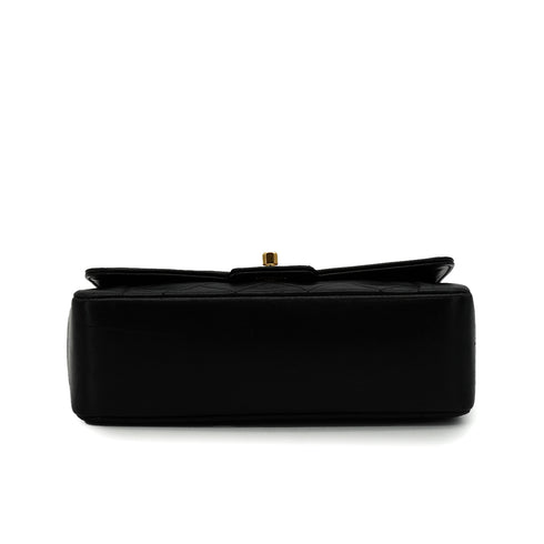 VINTEGE CHANEL MATELASSE CHAIN SHOULDER BAG BLACK LAMB SKIN GOLD HARDWARE 90343982