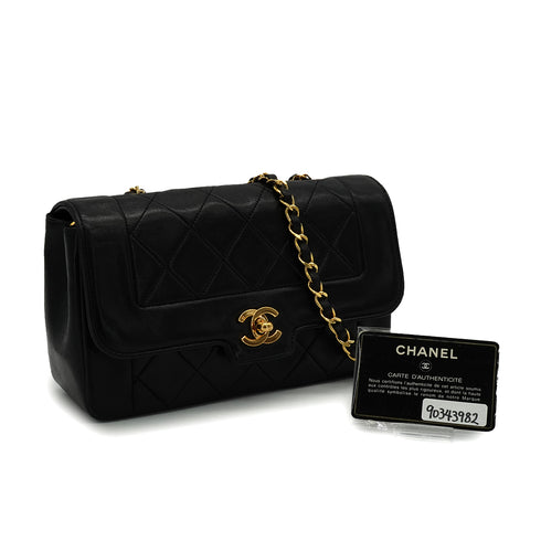 VINTEGE CHANEL MATELASSE CHAIN SHOULDER BAG BLACK LAMB SKIN GOLD HARDWARE 90343982
