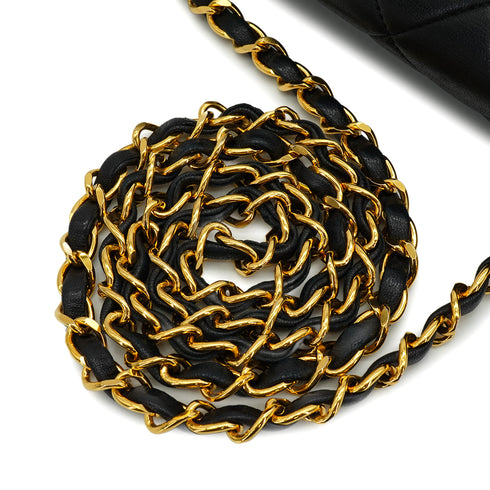 VINTEGE CHANEL MATELASSE CHAIN SHOULDER BAG BLACK LAMB SKIN GOLD HARDWARE 90344083