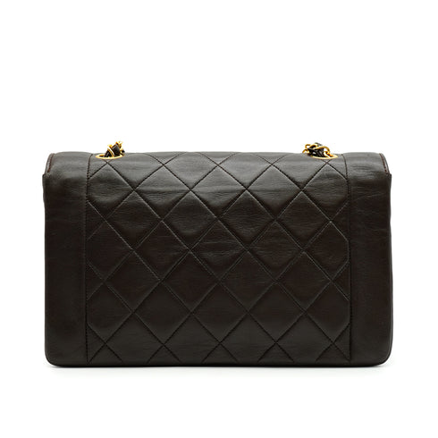 VINTEGE CHANEL MATELASSE CHAIN SHOULDER BAG BROWN LAMB SKIN GOLD HARDWARE 90342584