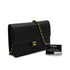 VINTEGE CHANEL MATELASSE PUSH LOCK CHAIN SHOULDER BAG BLACK LAMB SKIN GOLD HARDWARE 90341855