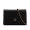VINTEGE CHANEL MATELASSE PUSH LOCK CHAIN SHOULDER BAG BLACK LAMB SKIN GOLD HARDWARE 90341855