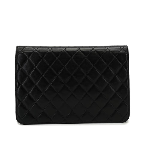 VINTEGE CHANEL MATELASSE PUSH LOCK CHAIN SHOULDER BAG BLACK LAMB SKIN GOLD HARDWARE 90341855