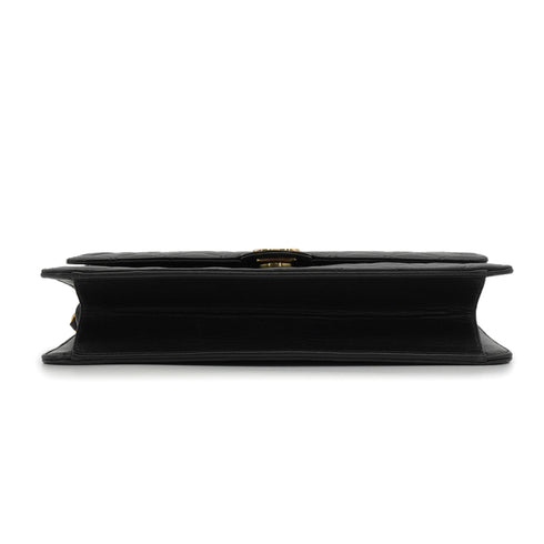 VINTEGE CHANEL MATELASSE PUSH LOCK CHAIN SHOULDER BAG BLACK LAMB SKIN GOLD HARDWARE 90341855