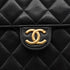 VINTEGE CHANEL MATELASSE PUSH LOCK CHAIN SHOULDER BAG BLACK LAMB SKIN GOLD HARDWARE 90341855