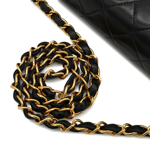 VINTEGE CHANEL MATELASSE PUSH LOCK CHAIN SHOULDER BAG BLACK LAMB SKIN GOLD HARDWARE 90341855