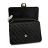 VINTEGE CHANEL MATELASSE PUSH LOCK CHAIN SHOULDER BAG BLACK LAMB SKIN GOLD HARDWARE 90341855