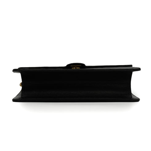 VINTEGE CHANEL MATELASSE PUSH LOCK CHAIN SHOULDER BAG BLACK LAMB SKIN GOLD HARDWARE 90343911