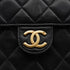 VINTEGE CHANEL MATELASSE PUSH LOCK CHAIN SHOULDER BAG BLACK LAMB SKIN GOLD HARDWARE 90343911