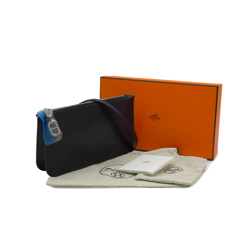 HERMES ZIPENGO TO GO CHAINE DANCRE BLACK EVERGRAIN POUCH HAND BAG 2025 K STAMP PALLADIUM HARDWARE 90338381