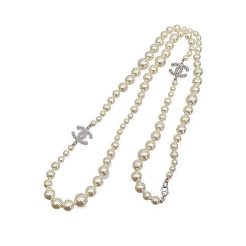 CHANEL NECKLACE COCOMARK FAUX PEARL WHITE ACCESSORY 08V 90311843