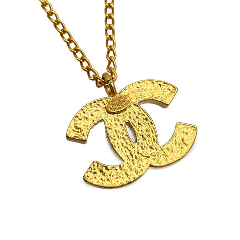CHANEL NECKLACE COCOMARK RHINESTONE GOLD ACCESSORY 02A 90311842