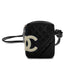 VINTAGE CHANEL CAMBON LINE SHOULDER BAG BLACK LEATHER SILVER HARDWARE 90311884