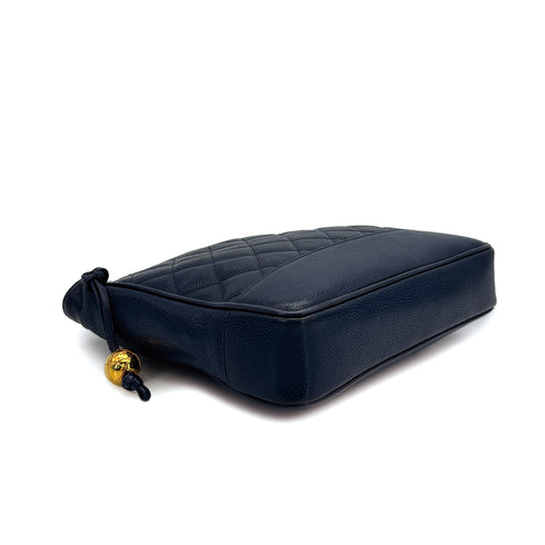 CHANEL VINTAGE MATELASSE CHAIN TOTE BAG NAVY CAVIAR SKIN GOLD HARDWARE 90311051 - PURPOSE