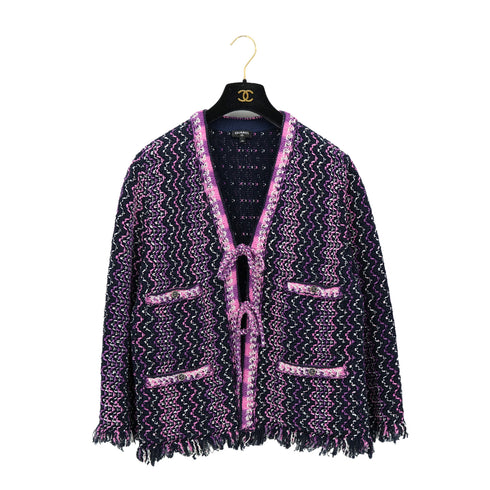 CHANEL COCO BUTTON CARDIGAN MULTICOLOR COTTON 46 P70 RTW 90311815