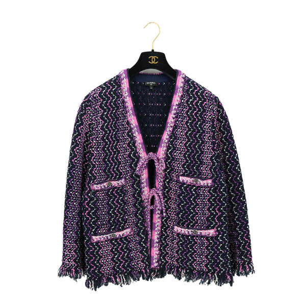 CHANEL COCO BUTTON CARDIGAN MULTICOLOR COTTON 46 P70 RTW 90311815