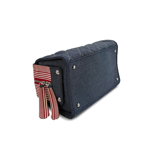 CHANEL MATELASSE COCOMARK CHAIN SHOULDER BAG BLUE RED DENIM 90313343