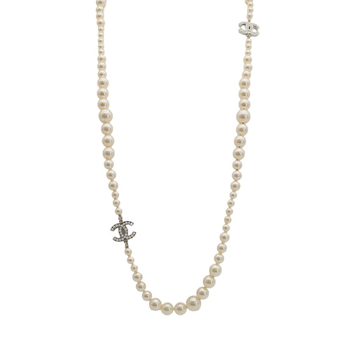 CHANEL NECKLACE COCOMARK FAUX PEARL WHITE ACCESSORY 10V 90313357