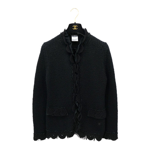 CHANEL RACE CARDIGAN BLACK CASHMERE 42 02A RTW 90312001