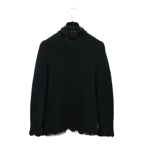 CHANEL RACE CARDIGAN BLACK CASHMERE 42 02A RTW 90312001