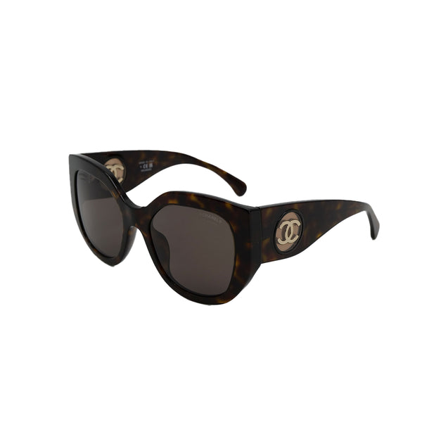 CHANEL SUNGLASSES BUTTERFLY SHAPE COCOMARK TORTOISESHELL BROWN EYEWEAR 90311988