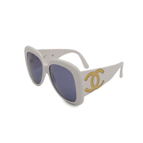 CHANEL SUNGLASSES COCOMARK WHITE GOLD EYEWEAR 90313302