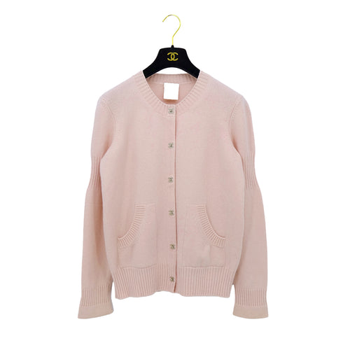 CHANEL TURN LOCK CARDIGAN PINK CASHMERE 44 P52 RTW 90312004