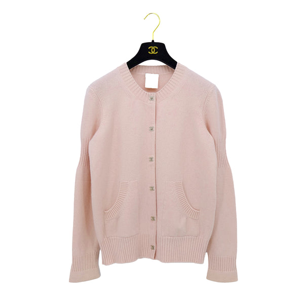 CHANEL TURN LOCK CARDIGAN PINK CASHMERE 44 P52 RTW 90312004
