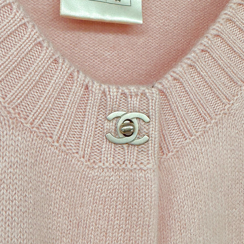 CHANEL TURN LOCK CARDIGAN PINK CASHMERE 44 P52 RTW 90312004