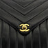 CHANEL VINTAGE CHEVRON CHAIN SHOULDER BAG BLACK LAMB SKIN 90311892