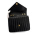 CHANEL VINTAGE CHEVRON CHAIN SHOULDER BAG BLACK LAMB SKIN 90311892