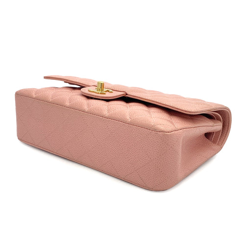 CHANEL VINTAGE CLASSIC FLAP MEDIUM CHAIN SHOULDER BAG PINK CAVIAR SKIN GOLD HARDWARE 90311956