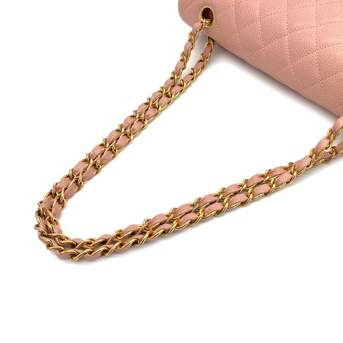 CHANEL VINTAGE CLASSIC FLAP MEDIUM CHAIN SHOULDER BAG PINK CAVIAR SKIN GOLD HARDWARE 90311956