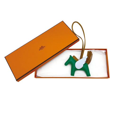 HERMES BAG CHARM RODEO PEGASUS PM MINT SESAME BLUE BRUME AGNEAU MILO 2022 U 90311838