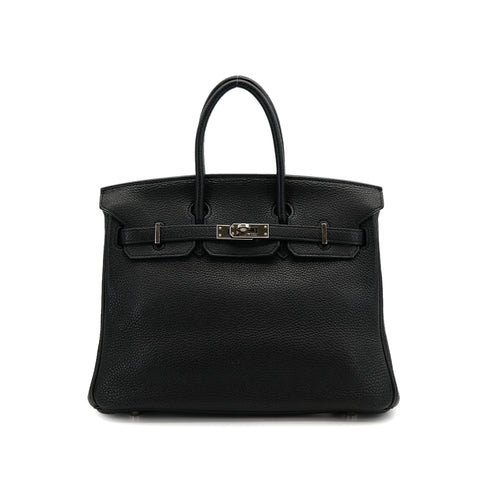 HERMES BIRKIN 25 BLACK TOGO HAND BAG 2010 SQUARE N PALLADIUM HARDWARE 90310826 - PURPOSE