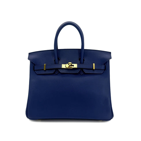 HERMES BIRKIN 25 BLUE SAPHIR SWIFT HAND BAG X GHW 90300851 - PURPOSE