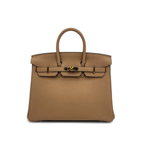 HERMES BIRKIN 25 CHAI TOGO HAND BAG U GOLD HARDWARE 90309181 - PURPOSE