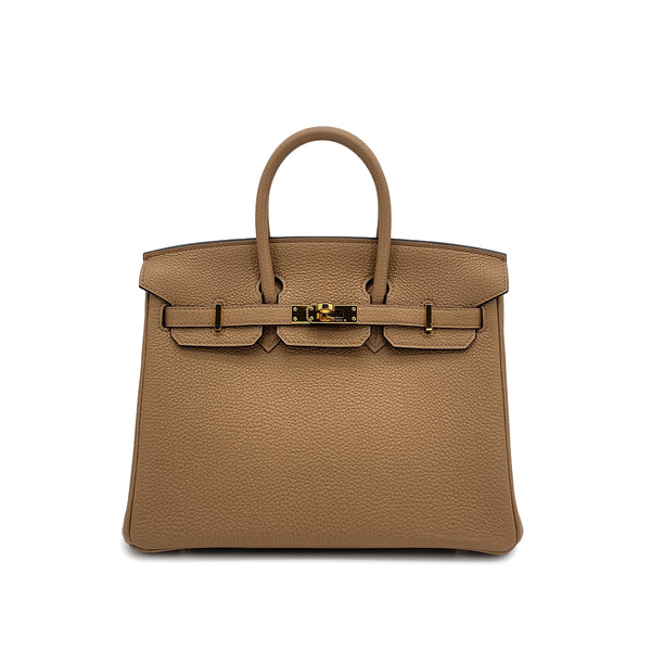 HERMES BIRKIN 25 CHAI TOGO HAND BAG U GOLD HARDWARE 90309181 - PURPOSE