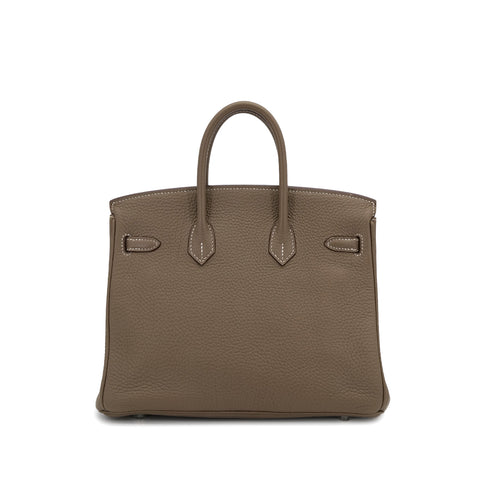 HERMES BIRKIN 25 ETOUPE TOGO HAND BAG 2014 SQUARE R PALLADIUM HARDWARE 90311296