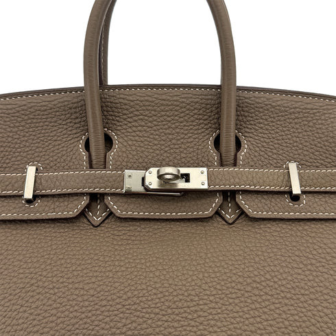 HERMES BIRKIN 25 ETOUPE TOGO HAND BAG 2014 SQUARE R PALLADIUM HARDWARE 90311296