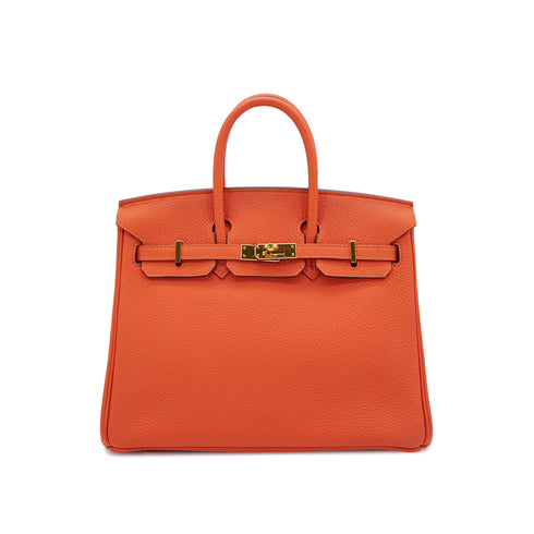 HERMES BIRKIN 25 FEU ORANGE TOGO HAND BAG T GHW 90304101 - PURPOSE