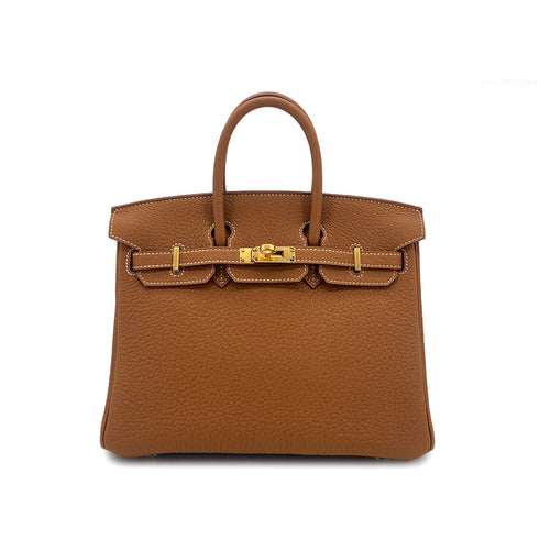 HERMES BIRKIN 25 GOLD TAURILLON CLEMENCE HAND BAG B GHW 90304728 - PURPOSE