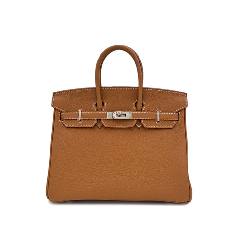 HERMES BIRKIN 25 GOLD TOGO HAND BAG B SHW 90302881 - PURPOSE