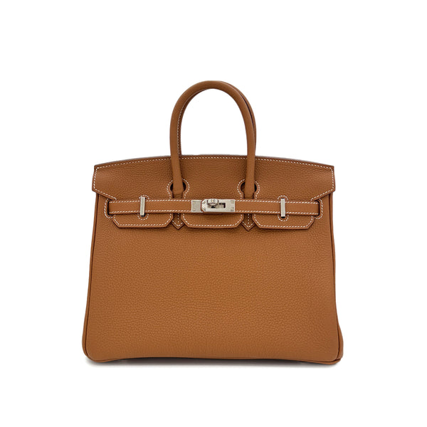 HERMES BIRKIN 25 GOLD TOGO HAND BAG B SHW 90302881 - PURPOSE