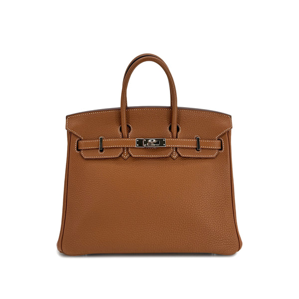 HERMES BIRKIN 25 GOLD TOGO HAND BAG □N SHW 90299824 - PURPOSE