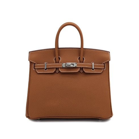 HERMES BIRKIN 25 GOLD TOGO HAND BAG K PALLADIUM HARDWARE 90310296 - PURPOSE