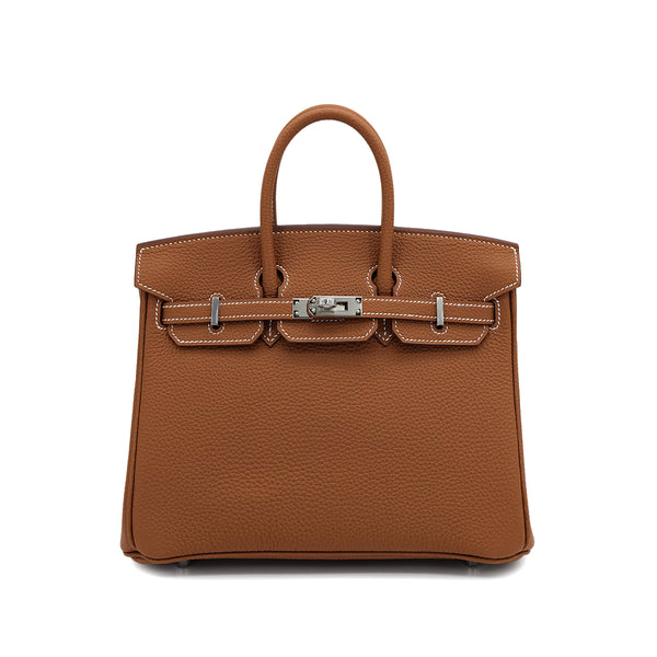 HERMES BIRKIN 25 GOLD TOGO HAND BAG K PALLADIUM HARDWARE 90310296 - PURPOSE