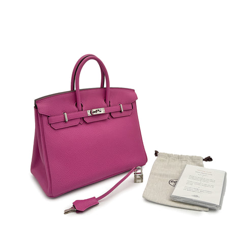 HERMES BIRKIN 25 MAGNOLIA TOGO HAND BAG 2018 C PALLADIUM HARDWARE 90311879